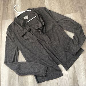 Jigsaw Wool Cardigan Sweater open light womens Gray (small) contemporary classic